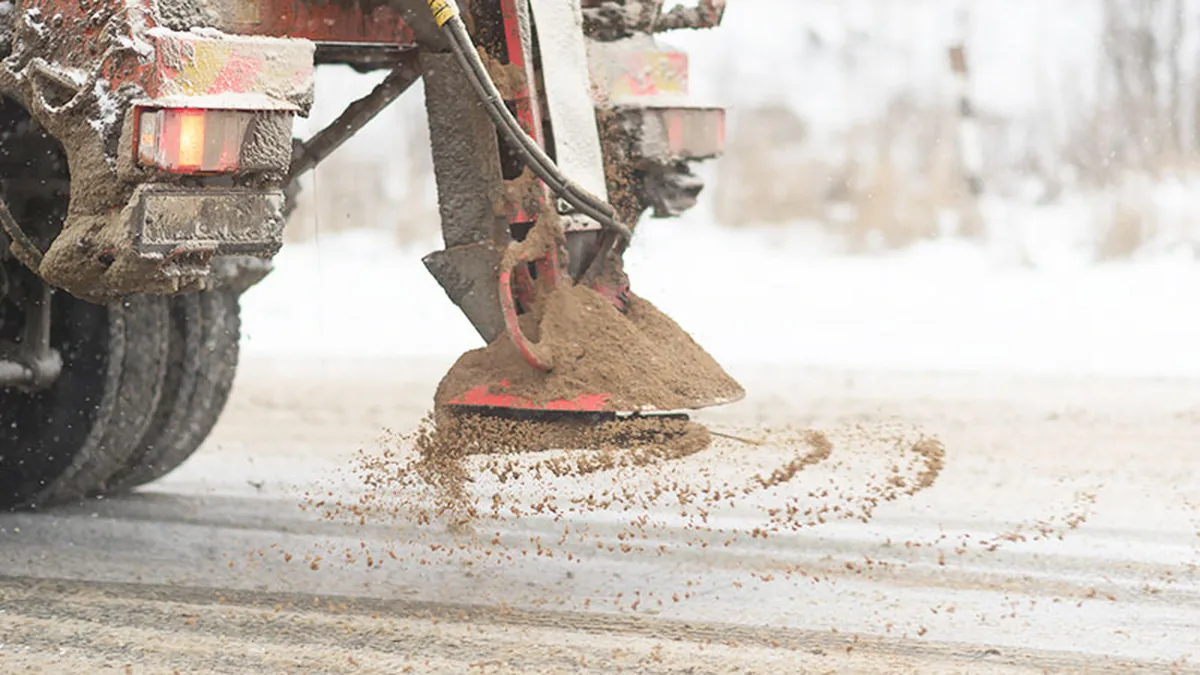 Ambient ice control & salting scene in Guelph